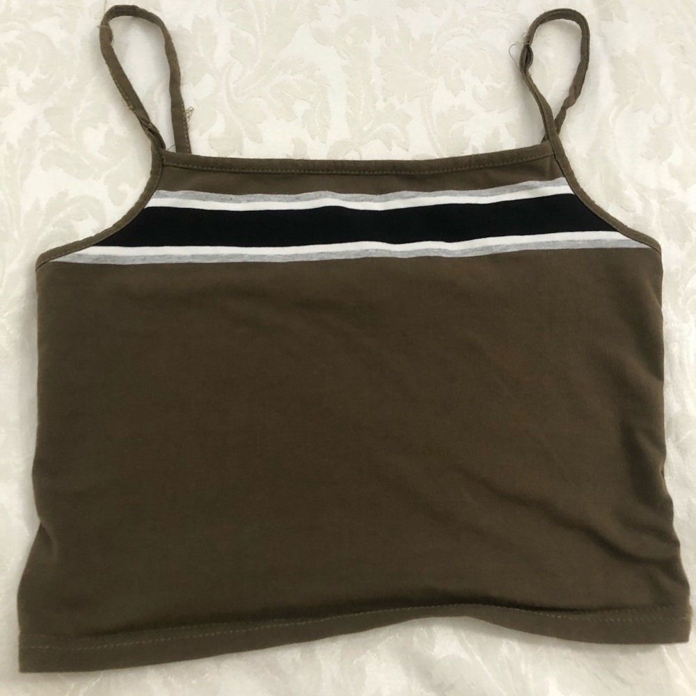 Green/Brown Striped Tank Top
